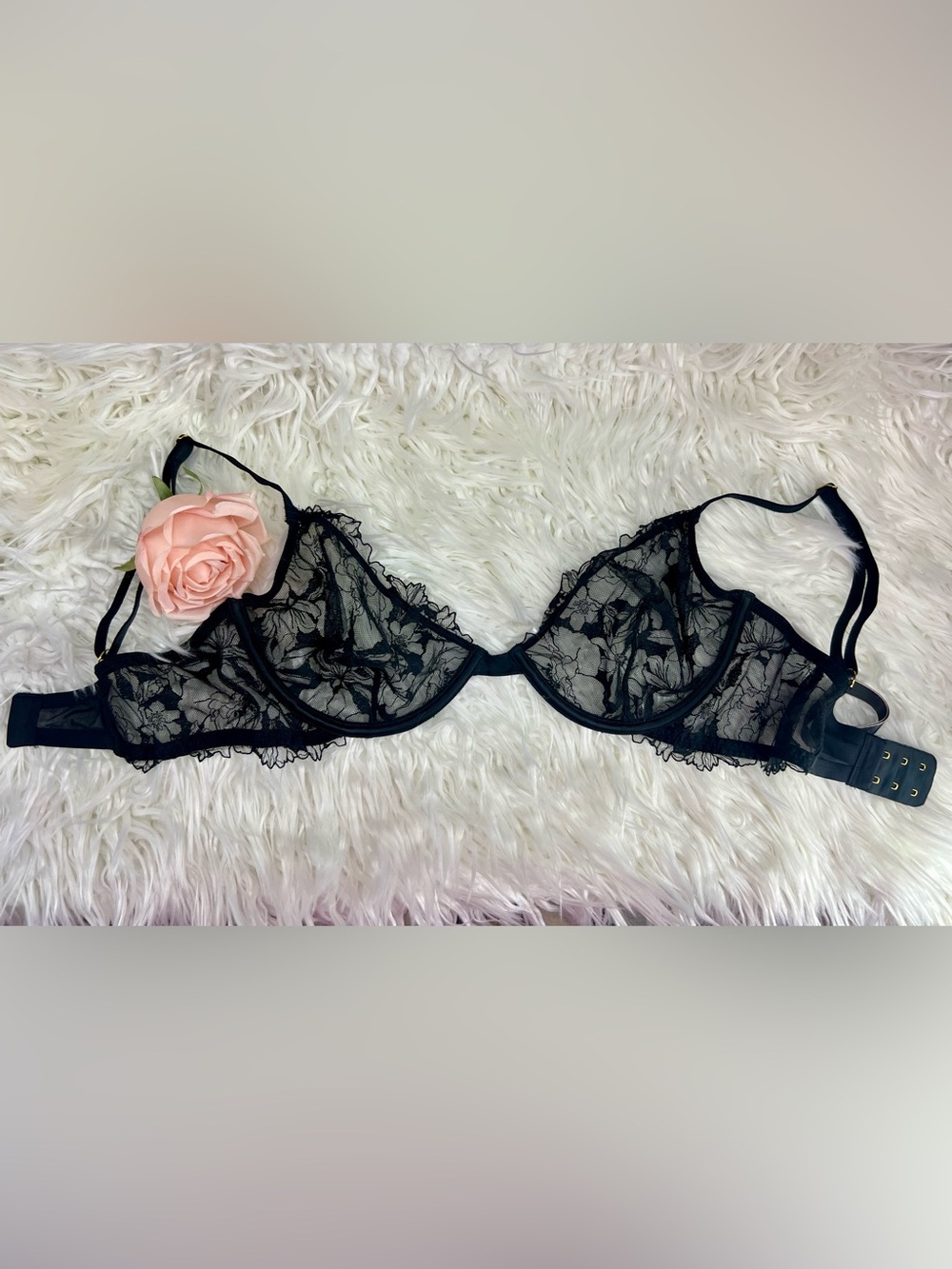 Victoria's Secret Black Sheer Lace Underwire Bra